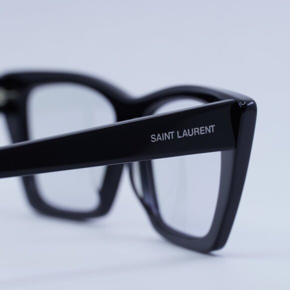 Saint Laurent SL276 MICA 025 Sunglasses Black Cat Eye Frame, Clear Lenses - Picture 7 of 14
